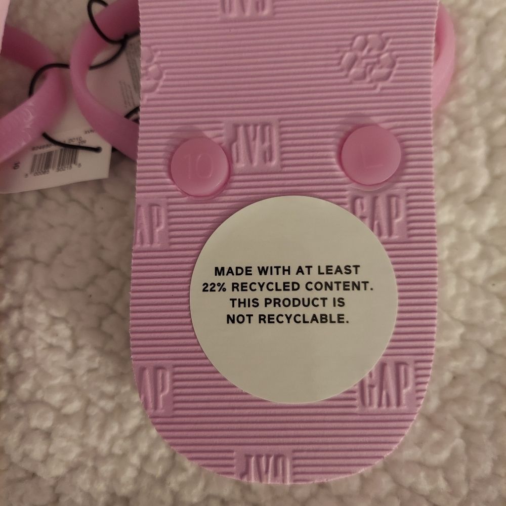 Gap Logo Flip Flops Size 10 Pink - Picture 5 of 5
